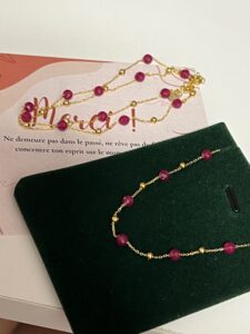 Bracelet Cornaline – Lumière Passionnée, Argent Plaqué Or photo review