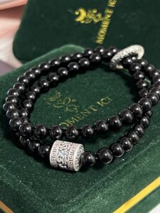 Bracelet Homme Obsidienne – Dualité Ancestrale, Argent 999 photo review