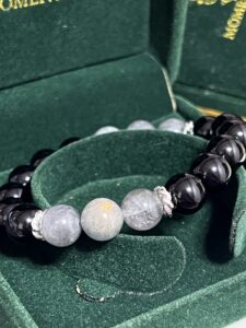 Bracelet Homme Obsidienne et Labradorite – Éclipse Intérieure, Argent photo review