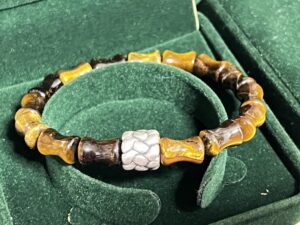 Bracelet Homme Œil de Tigre – Énergie Bambou, Argent photo review