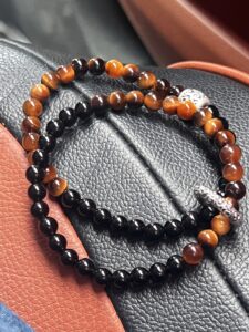 Bracelet Homme Obsidienne et Œil de Tigre – Dualité Solaire, Argent 999 photo review