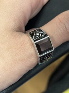 Bague Homme Obsidienne – Sceau Mystique, Argent photo review