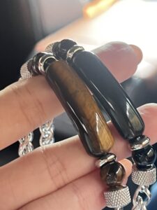 Bracelet Homme Œil de Tigre/Obsidienne – Lame Spirituelle photo review