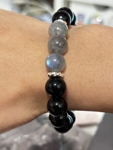 Bracelet Homme Obsidienne et Labradorite – Éclipse Intérieure, Argent photo review