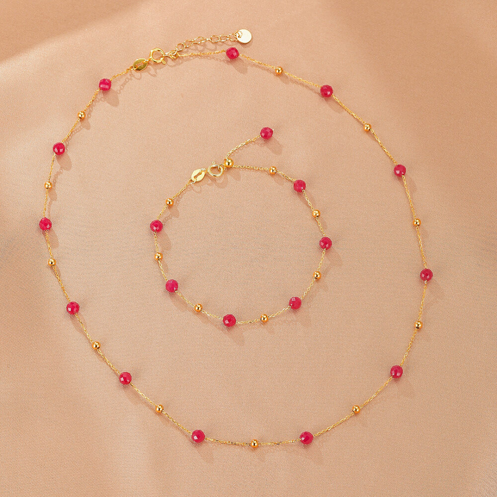 Bijoux Bracelet Cornaline – Lumière Passionnée, Argent Plaqué Or
