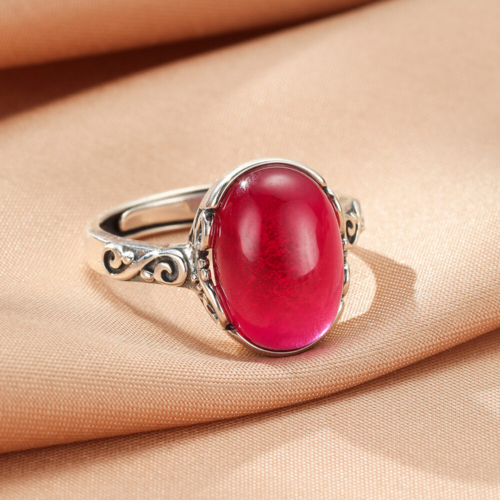 Bague Cornaline – Arabesque Royale, Argent