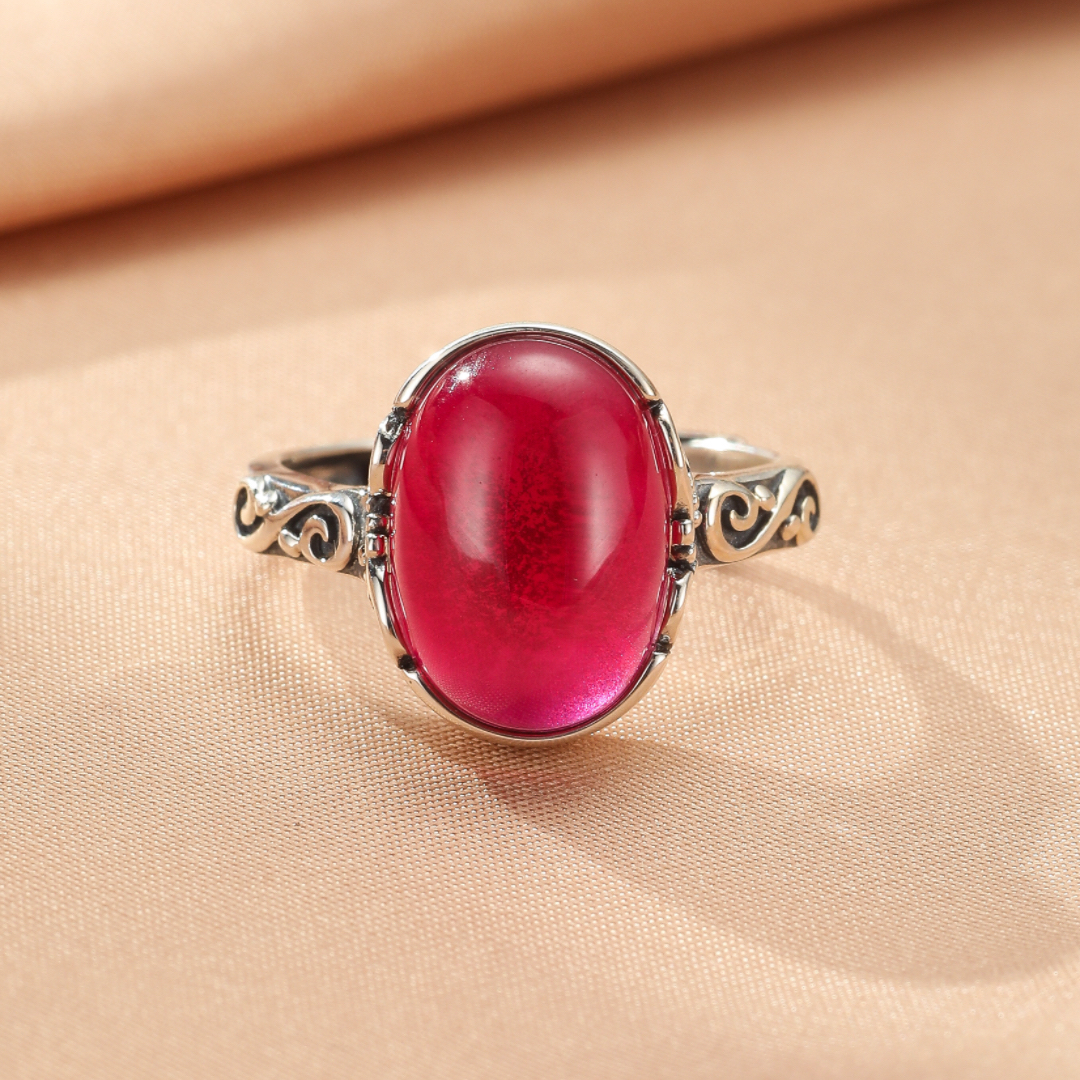 Bague Cornaline – Arabesque Royale, Argent