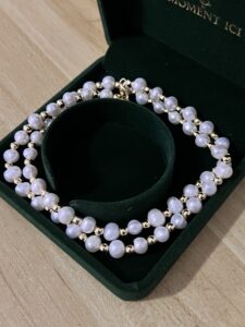Collier Homme Perle – Éclat Noble, Argent Plaqué Or photo review