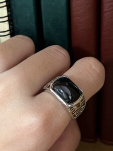Bague Homme Obsidienne – Carré de Sagesse, Argent photo review