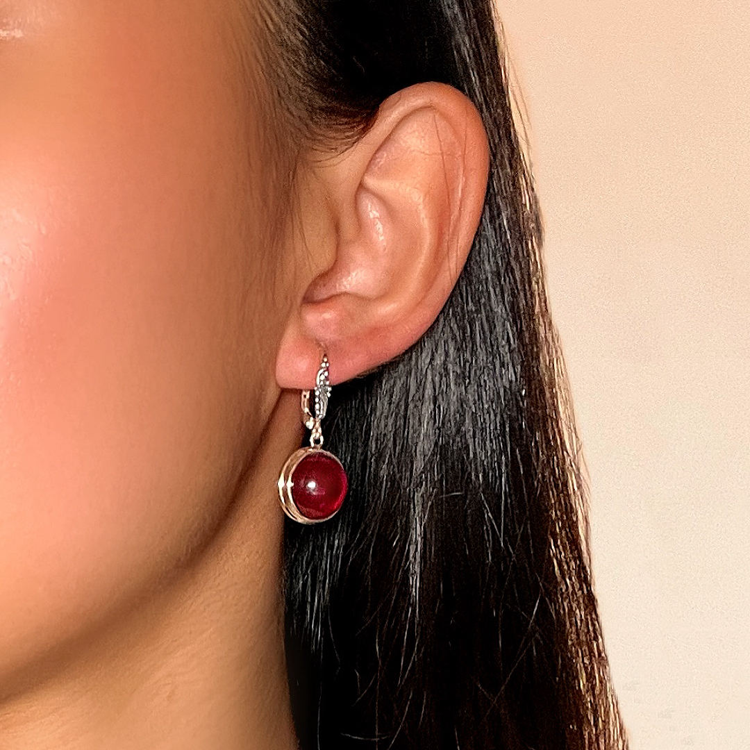 Boucles d’Oreilles Cornaline – Lueur d’Énergie, Argent