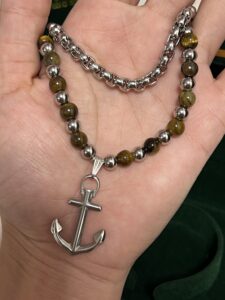 Collier Homme Œil de Tigre – Ancre Marine photo review