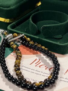 Collier Homme Œil de Tigre et Obsidienne – Fusion Mystique photo review