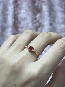Bague Cornaline – Fleur Royale, Argent Plaqué Or photo review