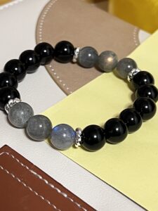 Bracelet Homme Obsidienne et Labradorite – Éclipse Intérieure, Argent photo review
