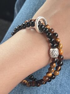 Bracelet Homme Obsidienne et Œil de Tigre – Dualité Solaire, Argent 999 photo review