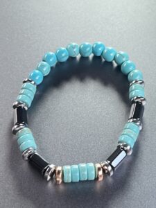 Bracelet Homme Hématite Turquoise – Élan Céleste photo review