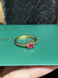 Bague Cornaline – Fleur Royale, Argent Plaqué Or photo review