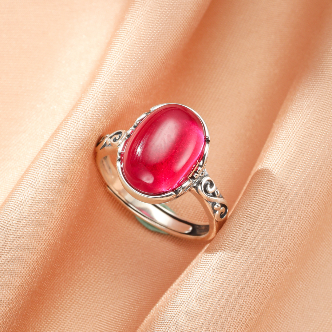 Bague Cornaline – Arabesque Royale, Argent