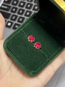 Boucles d’Oreilles Cornaline – Épine de Feu, Argent Plaqué Or photo review