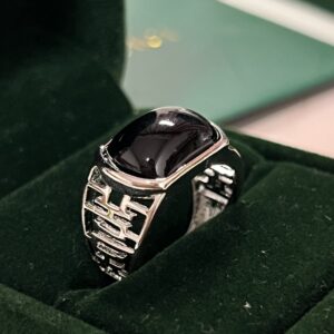 Bague Homme Obsidienne – Carré de Sagesse, Argent photo review