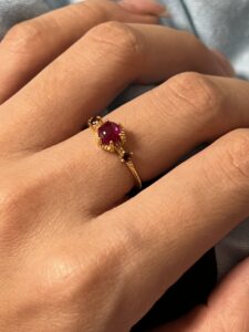 Bague Cornaline – Flamme Royale, Argent Plaqué Or photo review