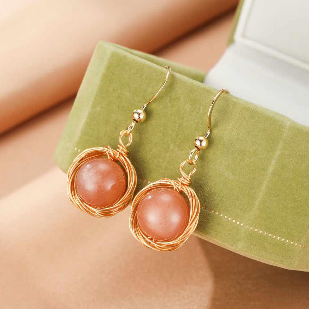 Boucles d'Oreilles Pierre de Soleil – Nids Solaires