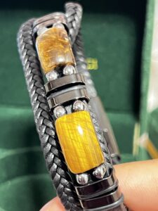 Bracelet Homme Œil de Tigre et Hématite – Fusion Guerrière photo review