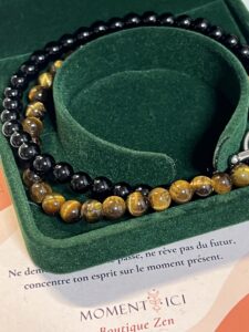 Collier Homme Œil de Tigre et Obsidienne – Fusion Mystique photo review