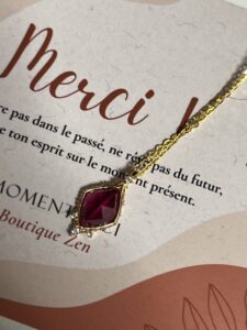 Collier Cornaline – Gloire Écarlate, Argent Plaqué Or photo review