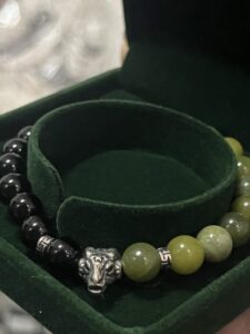 Bracelet Homme Jade et Obsidienne – Jardin Secret, Argent photo review