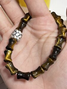 Bracelet Homme Œil de Tigre – Énergie Bambou, Argent photo review