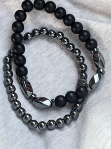 Bracelet Homme Hématite et Obsidienne – Duo Sombre photo review