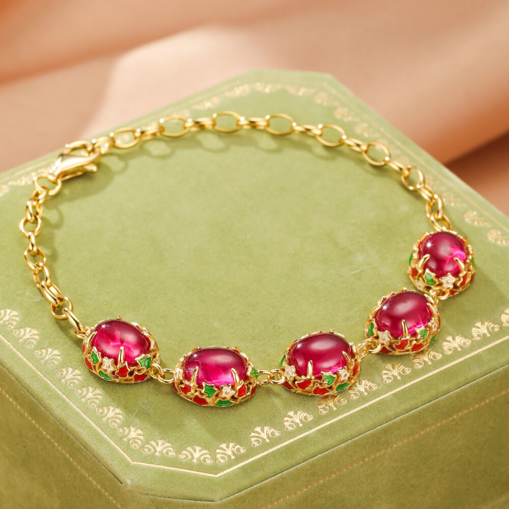 Bracelet Cornaline – Jardin Impérial, Argent