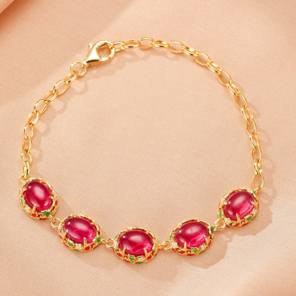 Bracelet Cornaline – Jardin Impérial, Argent