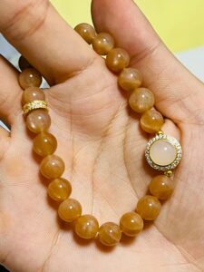 Bracelet Pierre de Soleil et Quartz Rose – Aura Tendre photo review