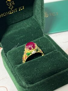Bague Cornaline – Feuillage Impérial, Argent Émaillé photo review