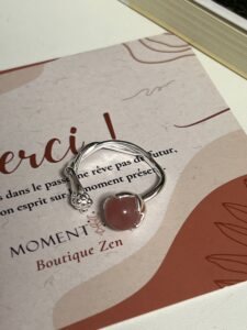 Bague Quartz Rose – Fleur de Tendresse, Argent photo review