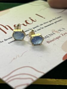 Boucles d'Oreilles Pierre de Lune – Luna, Argent Plaqué Or photo review