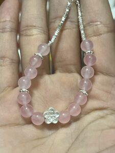 Bracelet Quartz Rose – Fleur de Sakura, Argent photo review