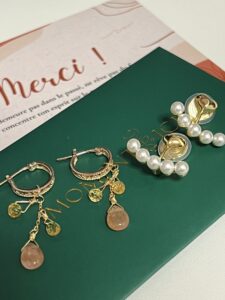 Boucles d'Oreilles Pierre de Soleil et Citrine – Rayons Bohèmes, Argent Plaqué Or photo review