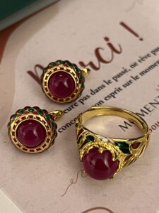 Boucles d’Oreilles Cornaline – Rosace Royale, Argent Émaillé photo review