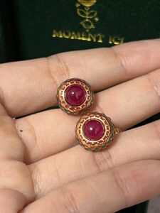 Boucles d’Oreilles Cornaline – Rosace Royale, Argent Émaillé photo review