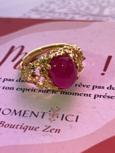 Bague Cornaline – Étoile Flamboyante, Argent Plaqué Or photo review