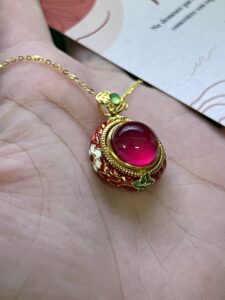 Collier Cornaline – Énergie Florale, Argent Plaqué Or photo review