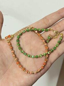 Collier/Bracelet Jaspe Rouge/Vert – Éclat Bohème photo review