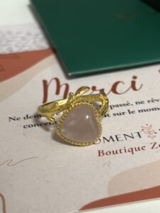 Bague Quartz Rose – Cœur Enchanteur, Argent Plaqué Or photo review