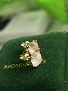 Boucles d'Oreilles Quartz Rose – Éclat Divin, Argent Plaqué Or photo review