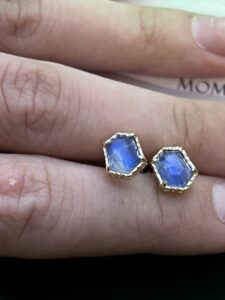 Boucles d'Oreilles Pierre de Lune – Luna, Argent Plaqué Or photo review