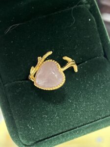Bague Quartz Rose – Cœur Enchanteur, Argent Plaqué Or photo review