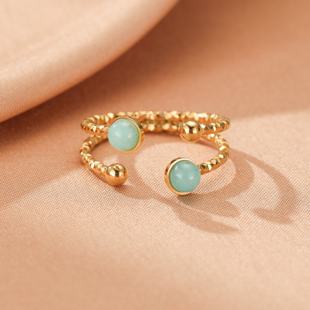 Bague Amazonite – Sagesse Jumelle